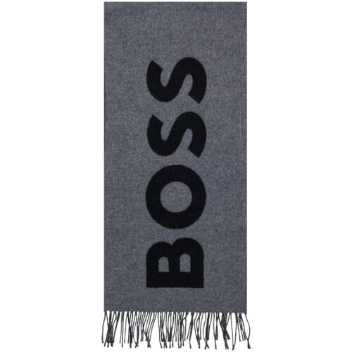 BOSS sjaal Rikard Knitted Scarf 35X180 Medium Grey grijs
