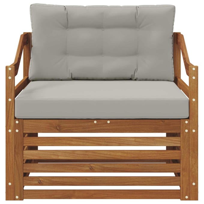 vidaXL - Buitensofa - Naturel - en - lichtgrijs