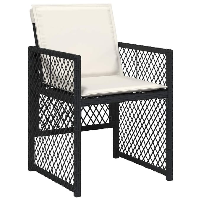 vidaXL - 17-delige - Tuinset - met - kussens - poly - rattan - zwart