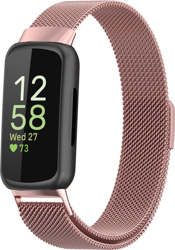 Milanees bandje - geschikt voor Fitbit Inspire 3 - rosekleurig