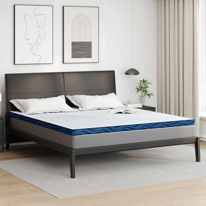 vidaXL - Matras - Topper - 200 - x - 200 - cm - dik - Jacquard - stof - Wit