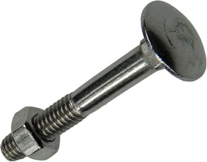 Slotbout Met Moer. M6 X 40mm. lang. RVS-A2. 4 stuks. Houtbouten. Sam.