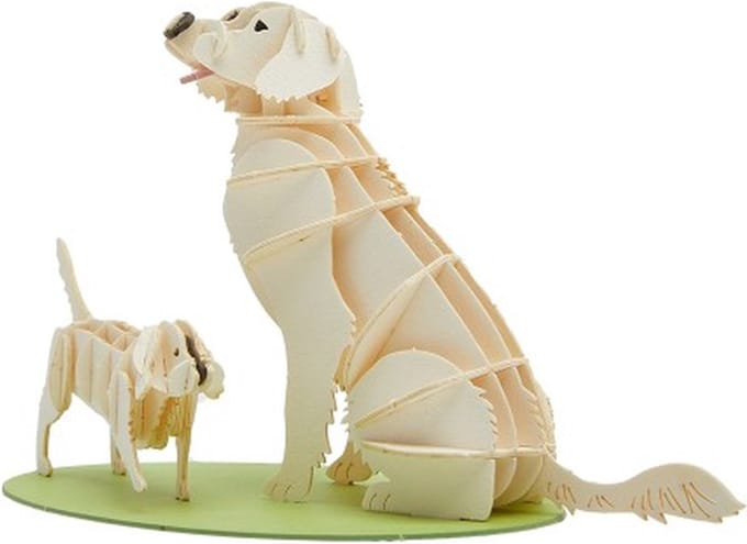 De Bouwplaats Papiermodel Golden Retriever Hond - 44 onderdelen - Vanaf 6 jaar