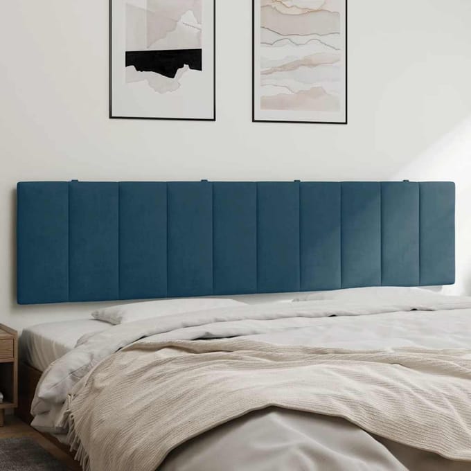 vidaXL - Hoofdbordkussen - "Hanko" - 200 - cm - fluweel - blauw