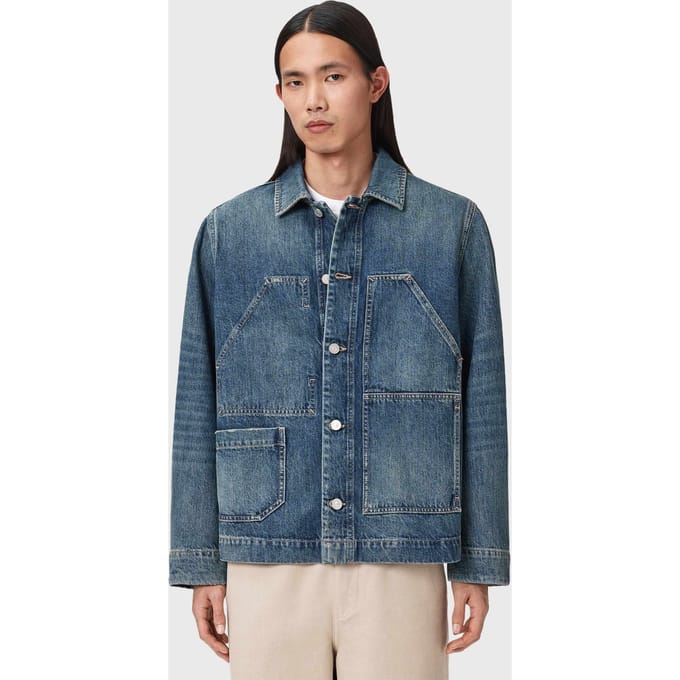 AllSaints Mukesh Jacket Mid Indigo Größe: XL | Jeansjacken Outlet | Herren | Blau