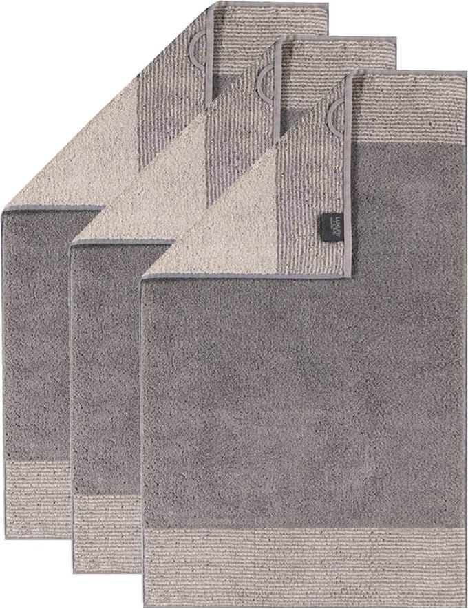 Cawoe Gastendoekje Luxury Home Two-Tone Een maat, 30x50 Set van 3