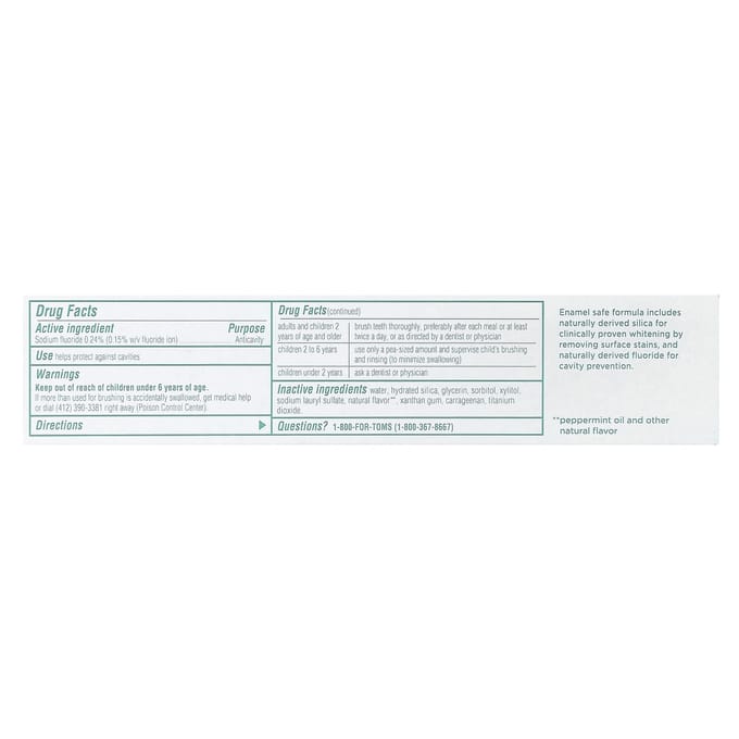 Tom'S Of Maine, Luminous White®, Fluoride Toothpaste, Clean Mint, 4 Oz (113 g) blue