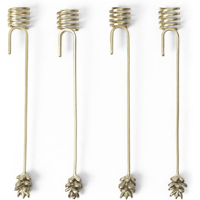 Ferm Living - Bos Kerstboom Kaarshouder Set - messing - brons