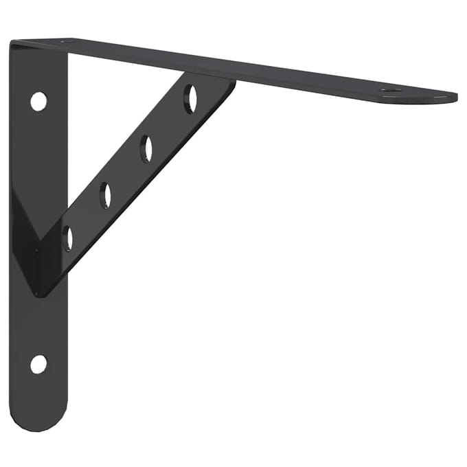vidaXL - Plankdragers - 4 - st - 30x2,5x15,5 - cm - roestvrijstaal - zwart