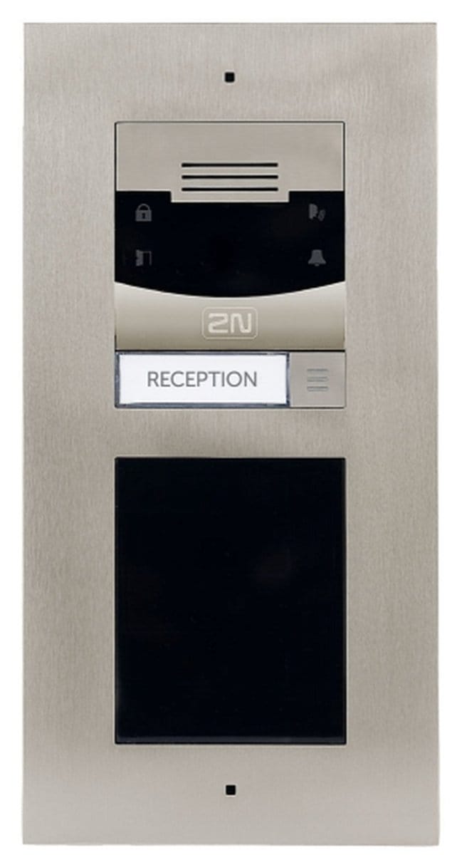 DEURINTERCOM - 1 druktoets / button - camera - deuropener-relais - inbouw - VoIP/IP/SIP - 2N Helios IP Verso - uitbreidbaar - video parlofoon