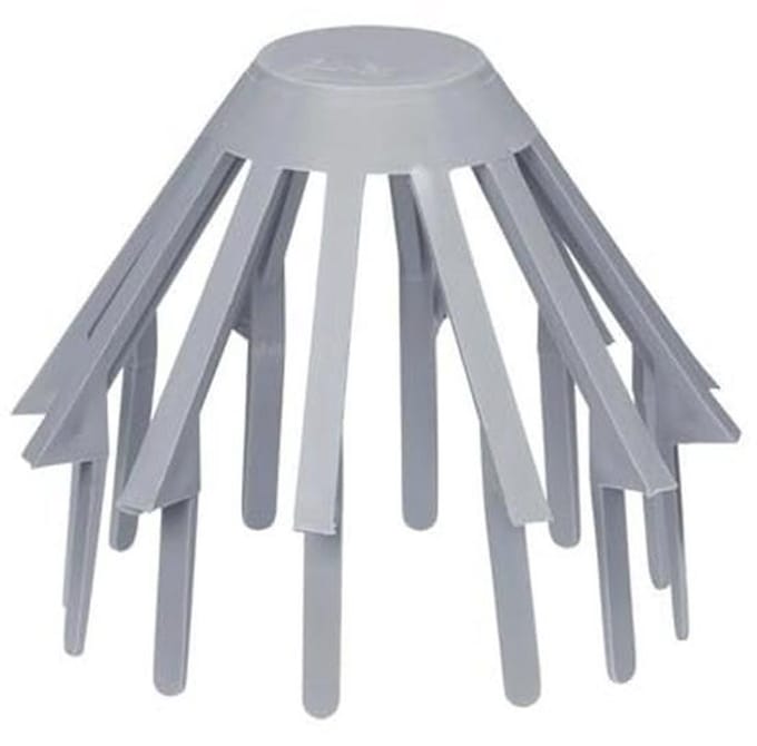 Bladvanger van PVC-kunststof 85-100mm grijs voor dakgoten