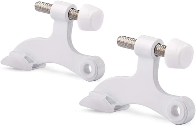 Scharnier Pin Deurstop - Verstelbare Deurstopper - Deuren Beschermen - Heavy Duty Ontwerp - 2 Stuks - Wit