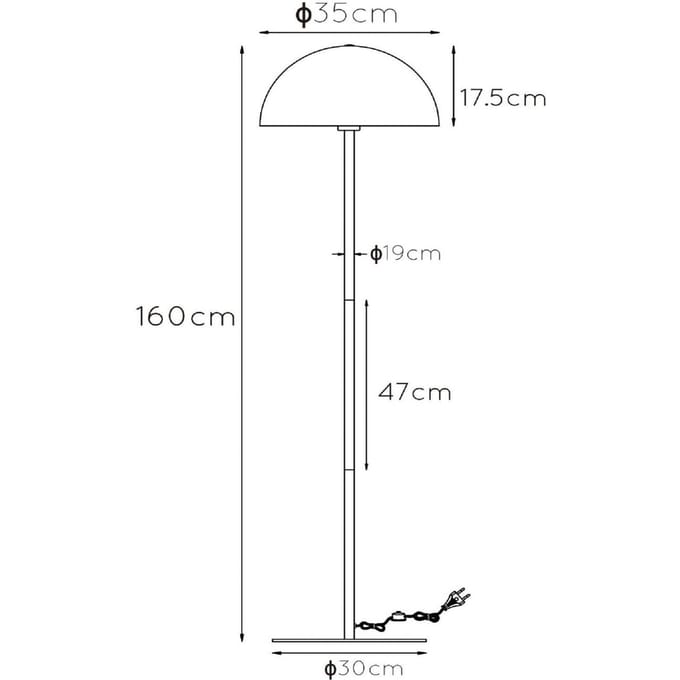 Lucide SIEMON - Vloerlamp - Ø 35 cm - 1xE27 - Zwart