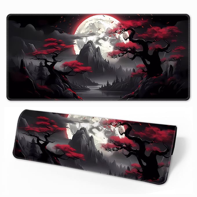 Gamingmuismat - 800x300 mm - Antislip - Waterdicht - Gestikte randen (Wushan Bright Moon)