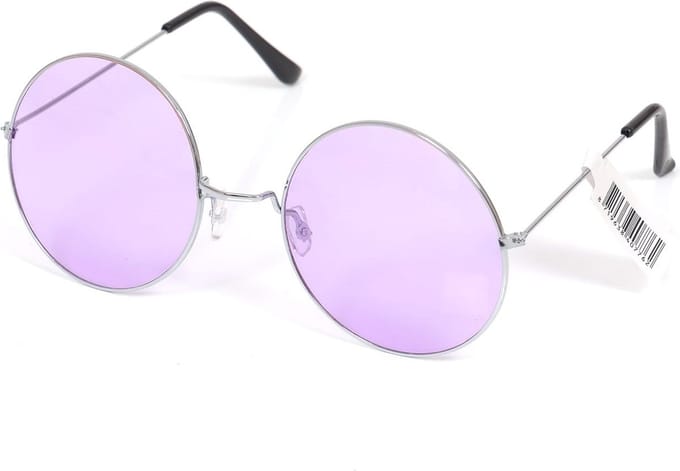 Mega hippie bril paars - hippie 60's