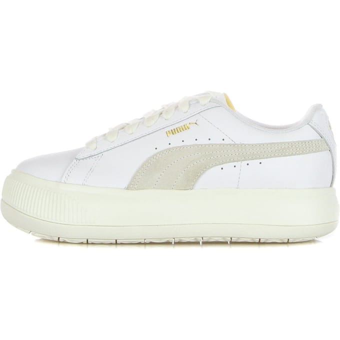 Lage schoen dames suede Mayu' leer wit/marshmallow