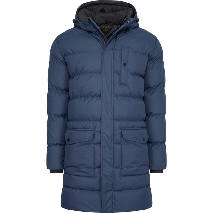 Cappuccino Italia - Heren Jas winter Long Puffer Jacket - Blauw - Maat S