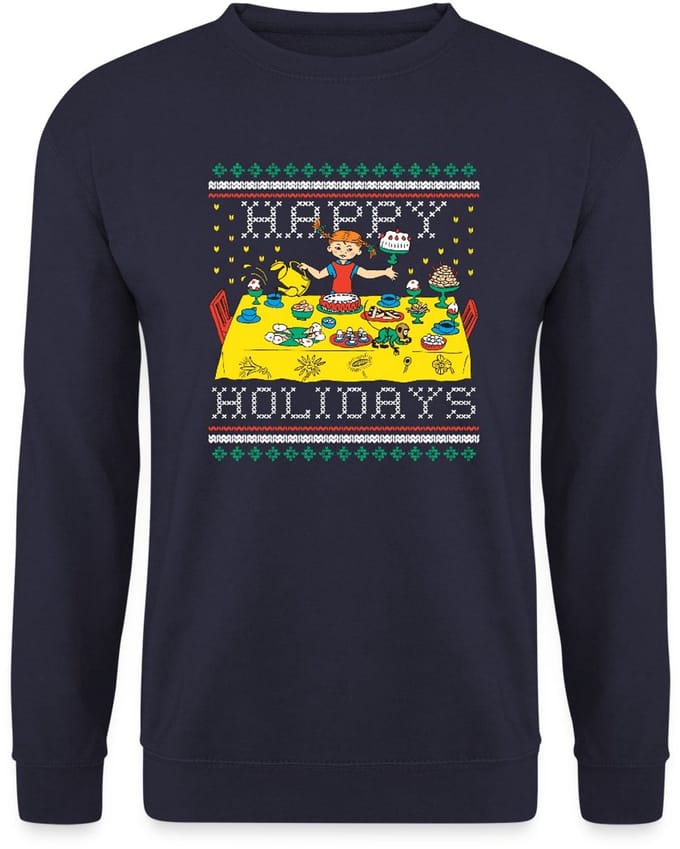 Pippi Langkous En Meneer Nilsson Happy Holidays Sweater Heren