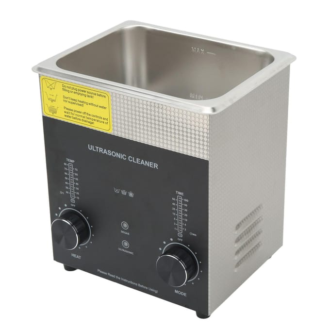 2L Ultrasone Reiniger met Timer Verwarming Ontgassingsmodus RVS Meerdere Ventilatiegaten Dubbele Zekering gray