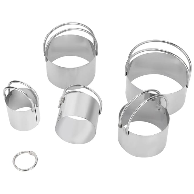 5 STUKS/Set Koekjessnijder Roestvrij Staal Ronde Koekjessnijder met Handvat Bakdeeggereedschap black