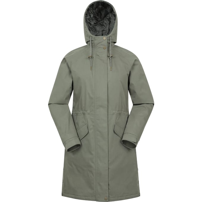 Mountain Warehouse dames/dames Polperro lichtgewicht gewatteerde waterdichte jas (Kaki Groen)