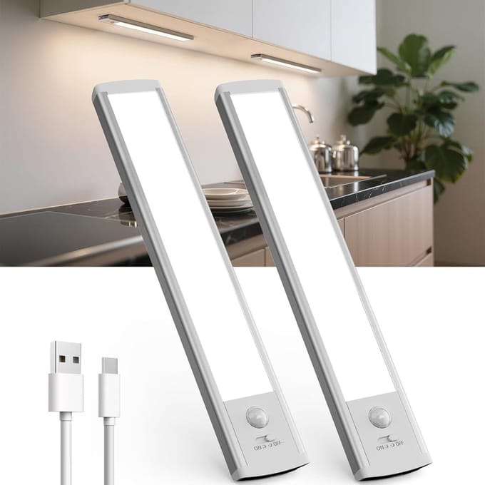 Dimbare Kastlamp met Bewegingssensor en Oplaadbare USB-C Verlichting - Set van 2