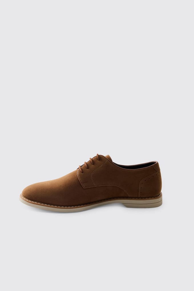 Faux Suède Derby Schoen | Tan | Size 42