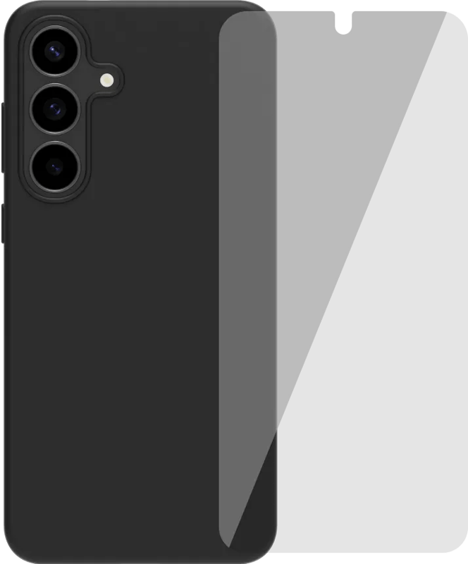 BlueBuilt Samsung Galaxy S25 FE Back Cover Zwart + Screenprotector Glas