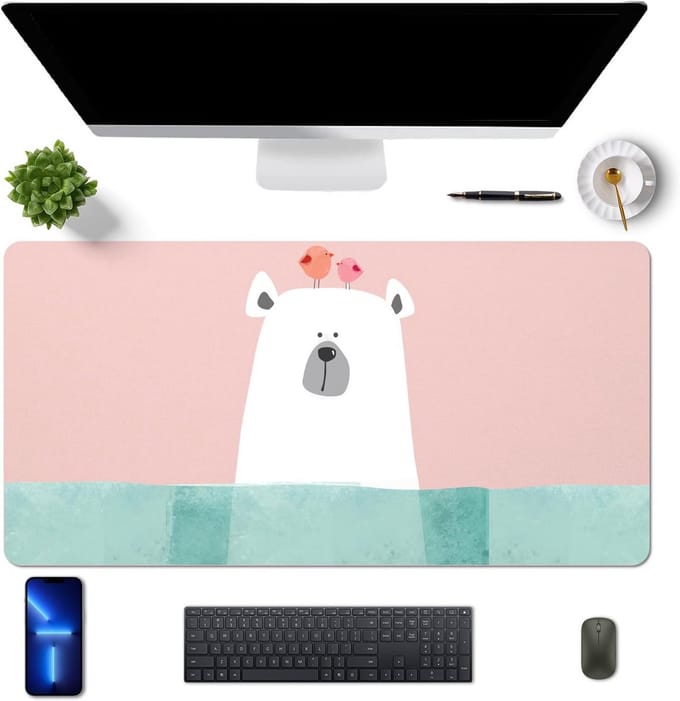 Grote Bureauonderlegger en Gaming Muismat 60x30 cm Antislip PU-Leer