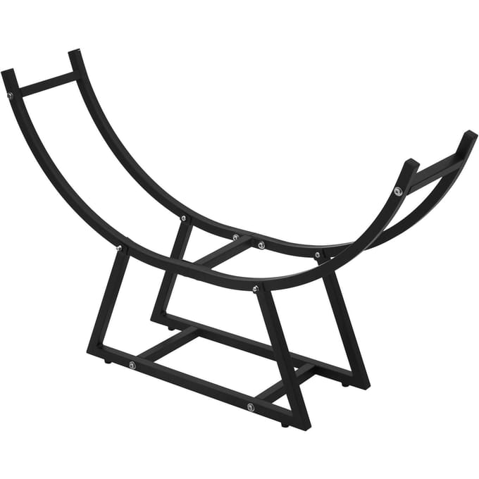 Haardhoutrek 55x94x21 cm Zwart Metaal ML-Design
