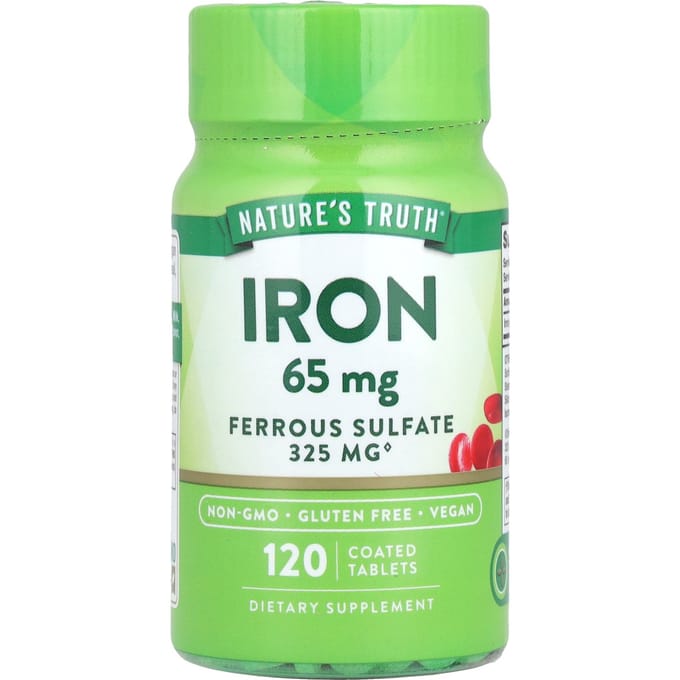 Nature's Truth, Fer, 65 mg, 120 comprimés enrobés
