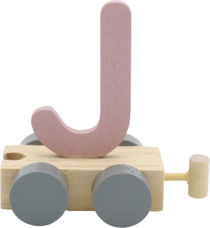 Lettertrein J roze | * totale trein pas vanaf 3, diverse, wagonnetjes bestellen aub