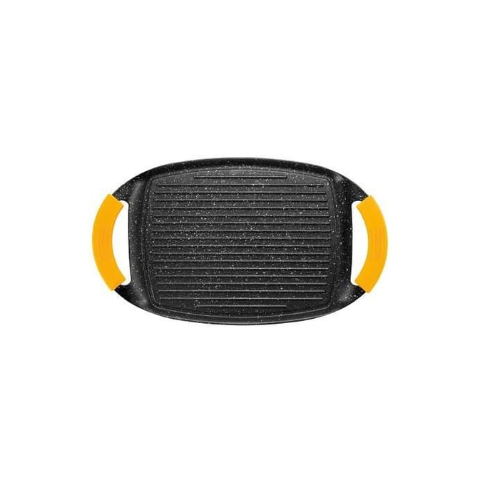 Plancha Grill - IBILI - Modèle BASIC STONE - Fonte d'aluminium - Antiadhésif façon pierre - 47x29 cm