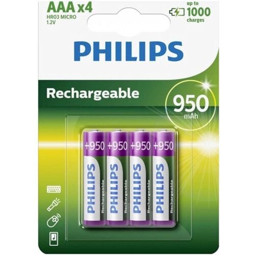 Philips HR03 Oplaadbare AAA batterij (potlood) NiMH 900 mAh 1.2 V 4 stuk(s)