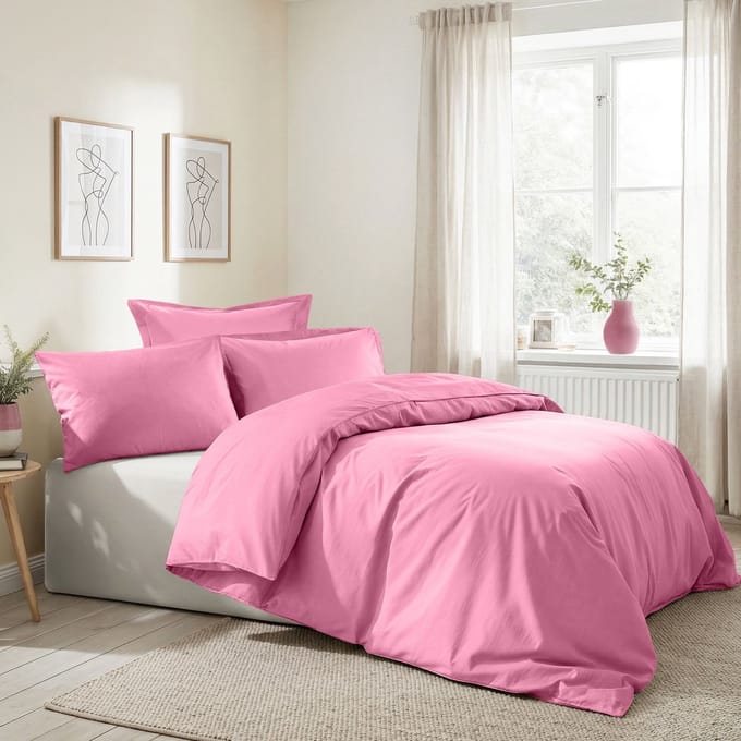 L'Essentiel Maison - Dekbedovertrek 135x200 cm - Ranforce Katoen - Roze