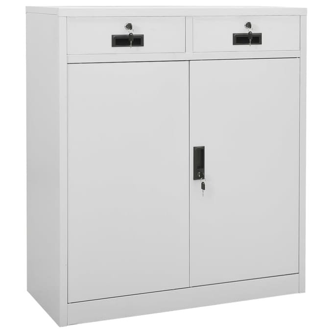 vidaXL - Kantoorkast - 90x40x102 - cm - staal - lichtgrijs