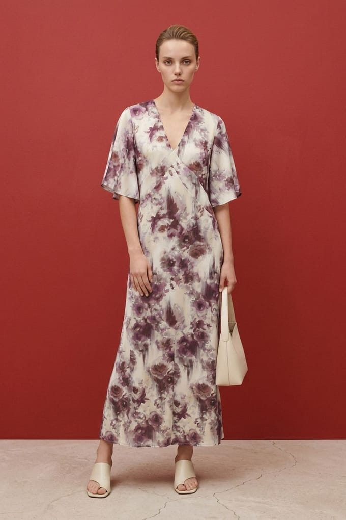 Abstracte Print Midi Jurk