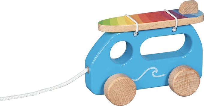 Goki Wooden Pull Figure Surf Car