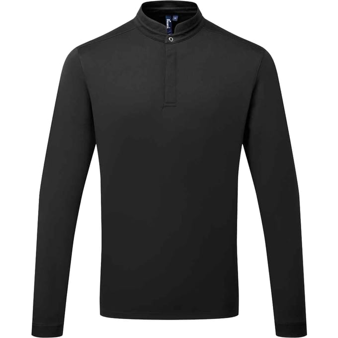 Premier Heren Essential Coolchecker koksshirt met lange mouwen (Zwart)