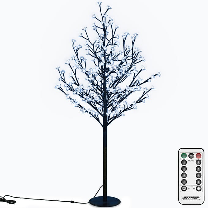 Monzana Kerstverlichting Kersenbloesem - 180cm Timer IP44 - Koud Wit
