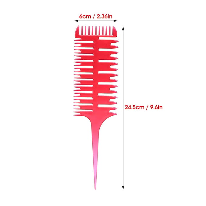 Haarkleurkam 3-weg Scheidings Highlightkam Professionele Weefkam Haarkleur Stylingtool Voor Salongebruik red