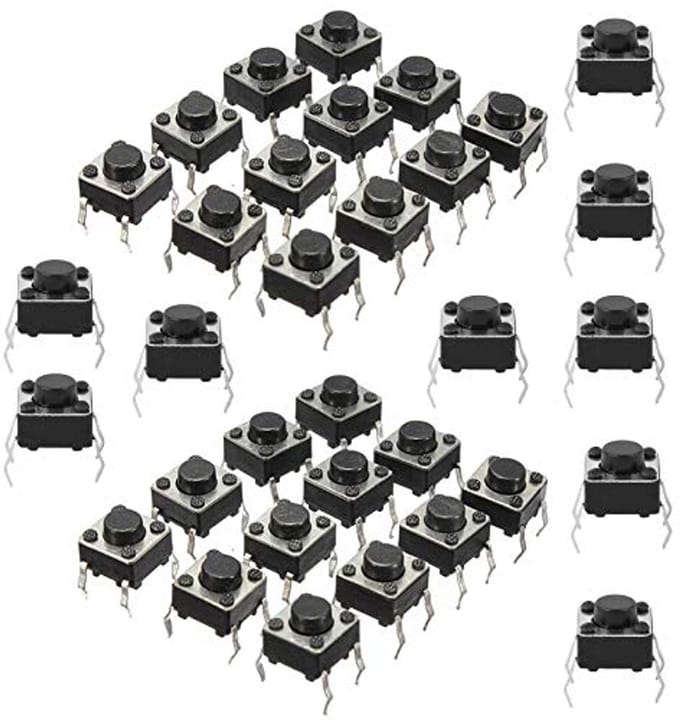 200 stuks microtoetsen - Tactiele Drukknoppen en Microschakelaars - Compact 6 x 6 x 5 mm