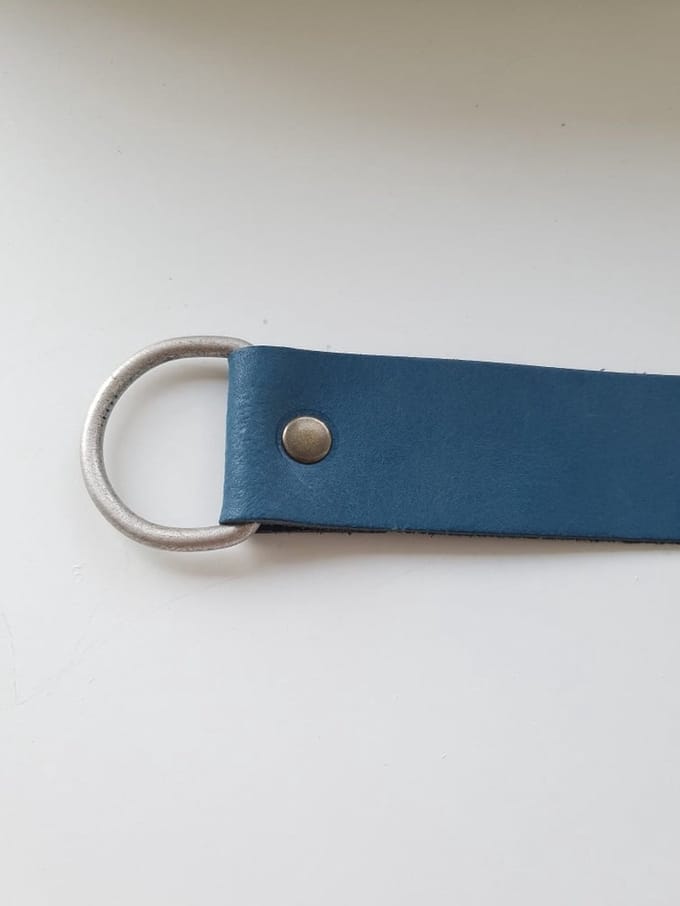 Gordijn embrasse leer 3 cm Jeans blauw