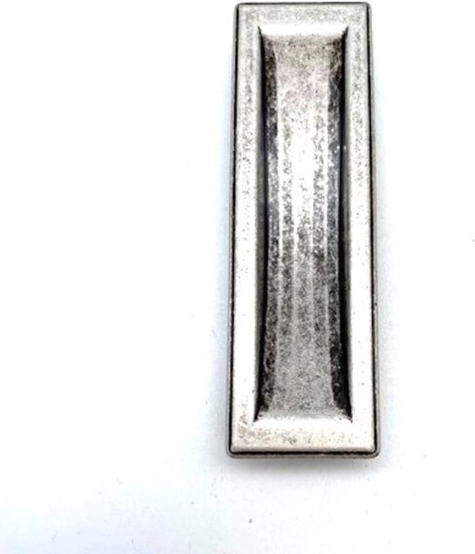 Schuifdeurgreep in kleur antiek zilver 84x26mm