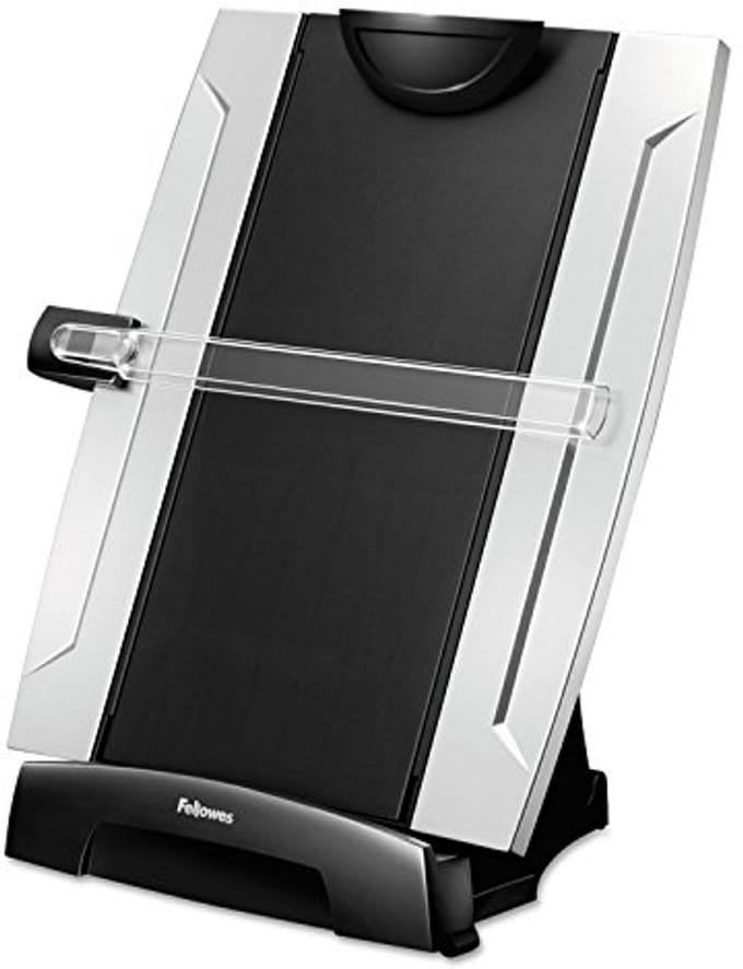 Desktop Kopiehouder met Memoboard - Zwart/Zilver 15" x 10.3" x 6"