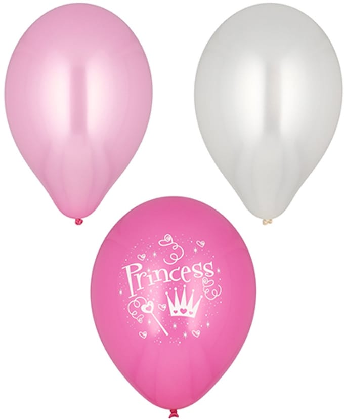 12x 6 Ballonnen Ø 29 cm assorti kleuren Princess