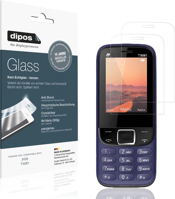 dipos – 2x Pantserfolie geschikt voor JtQtJ T5081 | 9H Screenprotector