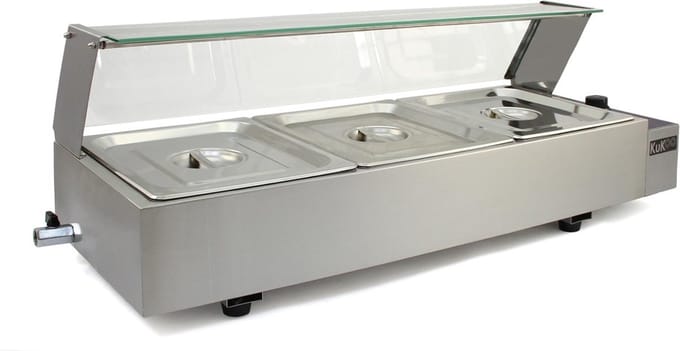 Chafing dish 3 gn1/2-pans - rvs - 93 cm - thermostaat 30-85 °c