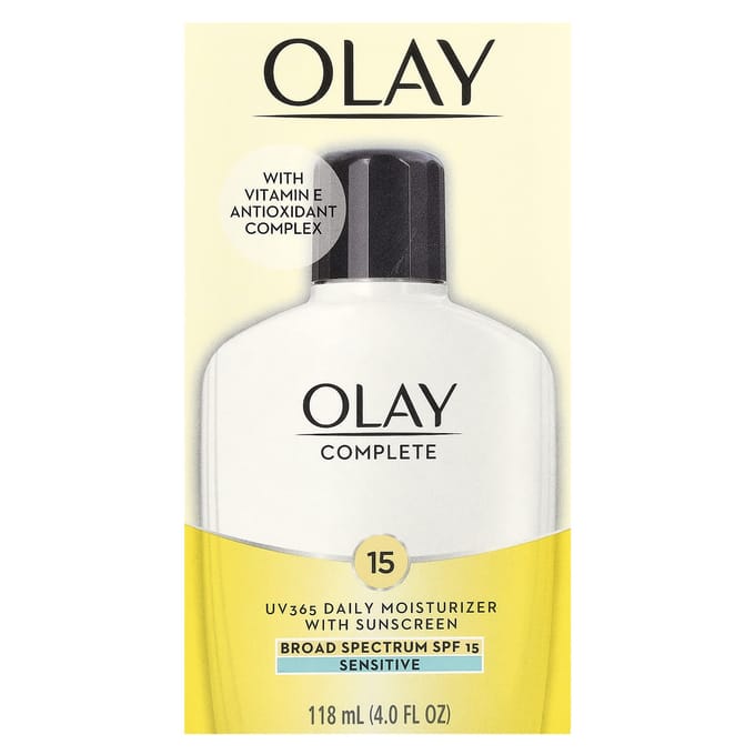 Complete, Uv365 Dagelijkse Moisturizer, met Zonnebrandcrème, Spf 15, Gevoelig, 118 ml (4.0 fl oz) white