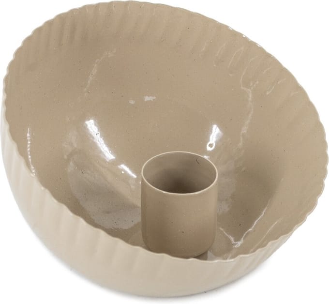 Kaarsenstandaard bowl beige